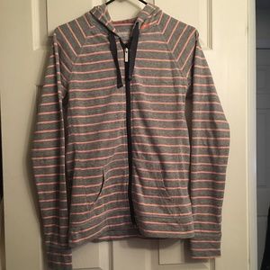 Under Armour Gray and Peach Zip Up Hoodie